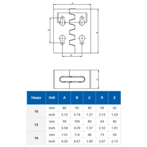 C padlock HASP DRAW_1x1